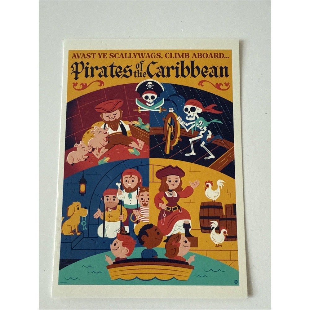 2025 Disney Parks Dave Perillo Pirates Of The Caribbean Postcard Scallywags 5x7"